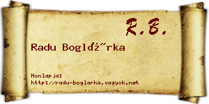 Radu Boglárka névjegykártya