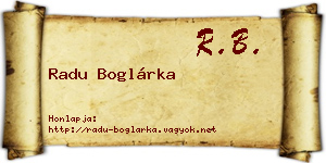Radu Boglárka névjegykártya